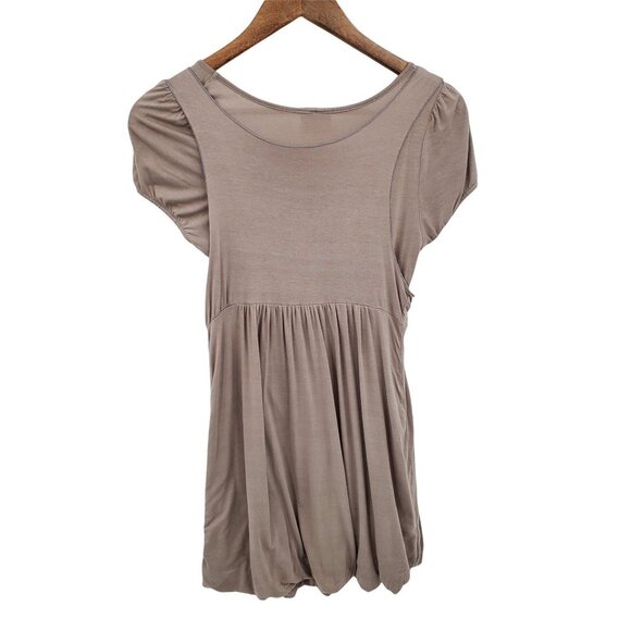 Pitaya Womens Bubble Hem Mini Dress Juniors Size M Gray Stretch Boho Casual - Picture 4 of 12